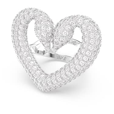 Sublima 个性戒指, 心形, 大号, 白色, 镀铑 - Swarovski, 5627370
