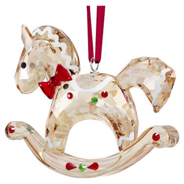 Holiday Cheers Gingerbread Rocking Horse Ornament - Swarovski, 5627608