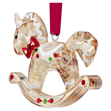 Holiday Cheers Gingerbread Rocking Horse Ornament - Swarovski, 5627608