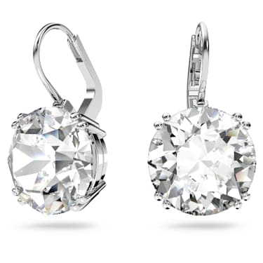 Pendants d'oreilles Millenia, Taille ronde, Blanches, Métal rhodié - Swarovski, 5628351
