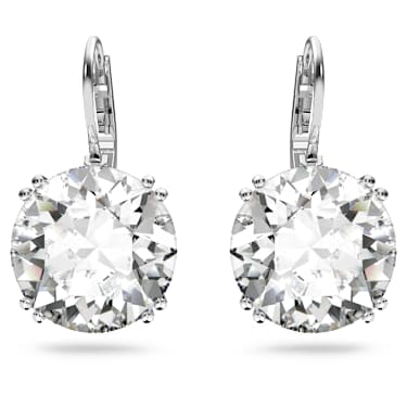 Pendants d'oreilles Millenia, Taille ronde, Blanches, Métal rhodié - Swarovski, 5628351