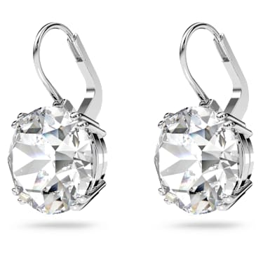 Pendants d'oreilles Millenia, Taille ronde, Blanches, Métal rhodié - Swarovski, 5628351