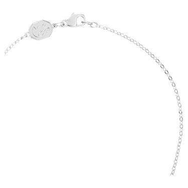 Swan Y necklace, Swan, Blue, Rhodium plated - Swarovski, 5628544