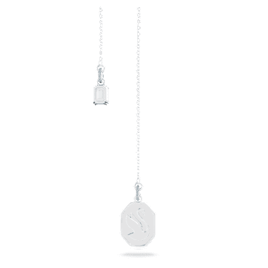 Swan Y necklace, Swan, Blue, Rhodium plated - Swarovski, 5628544