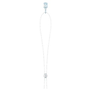 Signum 链坠, 天鹅, 长款, 蓝色, 镀铑 - Swarovski, 5628546