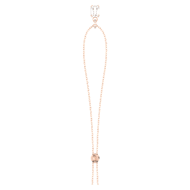 Signum 链坠, 天鹅, 长款, 白色, 镀玫瑰金色调 - Swarovski, 5628549