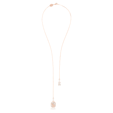 Signum Y形项链, 天鹅, 白色, 镀玫瑰金色调 - Swarovski, 5628565