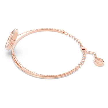 Signum bangle, Swan, White, Rose gold-tone plated - Swarovski, 5628568