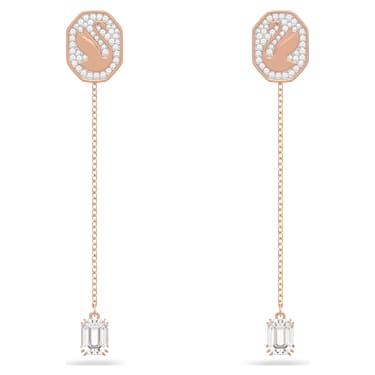 Swarovski swan earrings sales rose gold