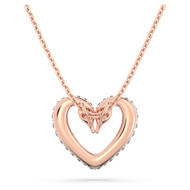 Sublima pendant, Heart, Medium, White, Rose gold-tone plated - Swarovski, 5628657