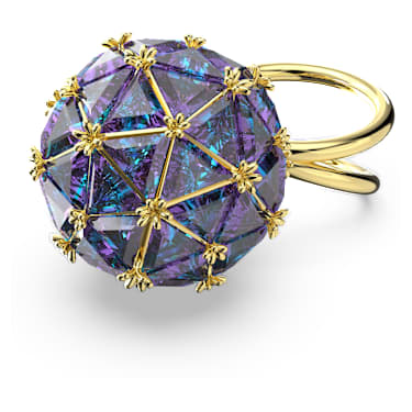 Curiosa 个性戒指, 三角形切割, 蓝色, 镀金色调 - Swarovski, 5630308