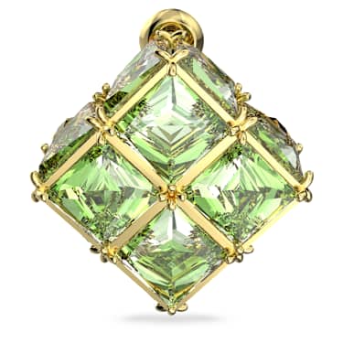 Curiosa スタッドピアス, シングル、スクエアカット, グリーン, ゴールドトーン・プレーティング - Swarovski, 5630311