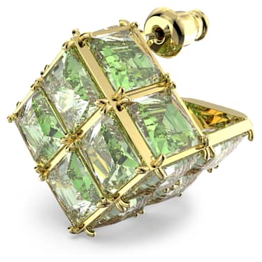 Curiosa スタッドピアス, シングル、スクエアカット, グリーン, ゴールドトーン・プレーティング - Swarovski, 5630311