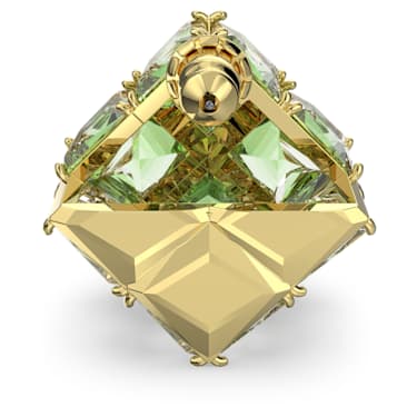 Curiosa stud earring, Single, Square cut, Green, Gold-tone plated - Swarovski, 5630311
