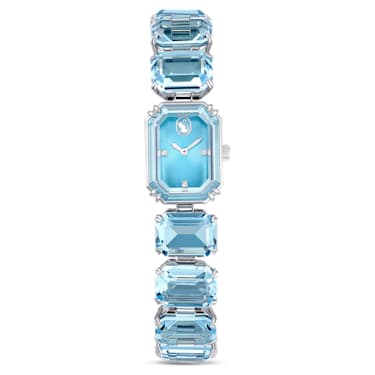 Relógio, Pulseira de corte octagonal, Azul, Aço inoxidável - Swarovski, 5630840