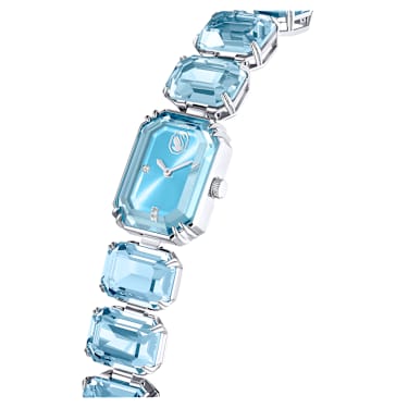 Uhr, Armband im Oktagon-Schliff, Blau, Edelstahl - Swarovski, 5630840