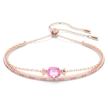 Gema 520 bangle, Candy, Pink, Rose gold-tone plated - Swarovski, 5630873