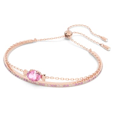 Gema 520 bangle Candy Pink Rose gold tone plated Swarovski
