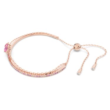 Gema 520 bangle, Candy, Pink, Rose gold-tone plated - Swarovski, 5630873