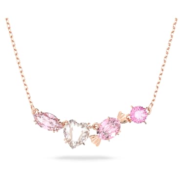 Gema 520 鏈墜, 心心糖果, 粉紅色, 鍍玫瑰金色調 - Swarovski, 5630876