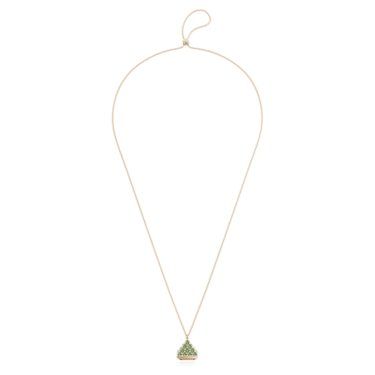 Pendant watch, Triangle cut, Green, Champagne gold-tone finish - Swarovski, 5631146