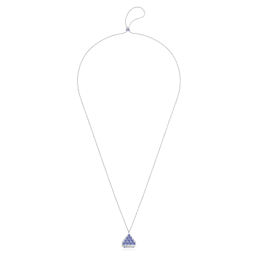 Pendant watch, Triangle cut, Blue, Stainless steel - Swarovski, 5631158