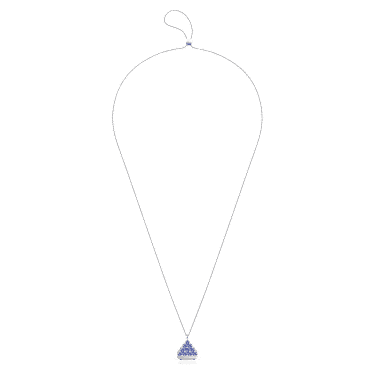 Pendant watch, Triangle cut, Blue, Stainless steel - Swarovski, 5631158