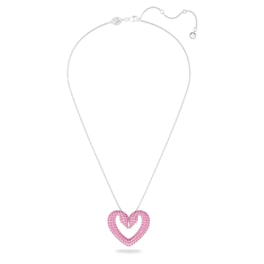 Hot And Bold Pink Swarovski Crystals Diamond Heart/Love/Valentine Pendant  Necklace for Women's : Amazon.in: Fashion