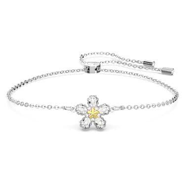Pulseira Tough, Flor, Branca, Acabamento de combinação de metais - Swarovski, 5632061