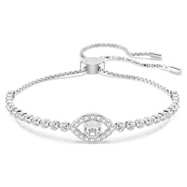 Subtle karkötő, Gonosz szem, Fehér, Ródium bevonattal - Swarovski, 5632062