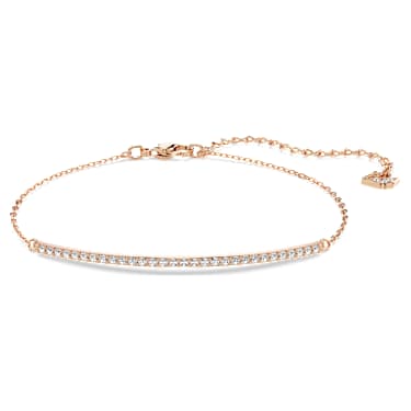 Náramek Only, Bílá, Povrchová úprava z 18k růžového zlata - Swarovski, 5632063