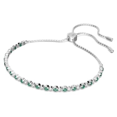 Subtle bracelet, Round cut, Green, Rhodium plated - Swarovski, 5632064
