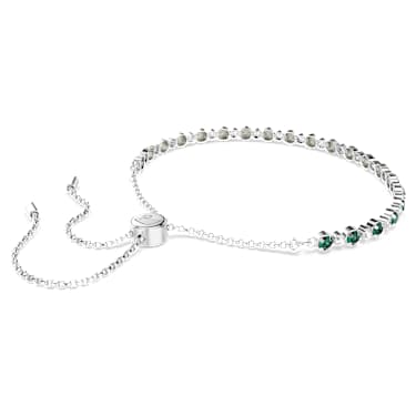 Matrix bracelet, Round cut, Green, Rhodium plated - Swarovski, 5632064
