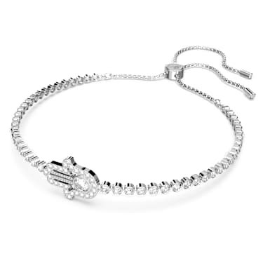 Matrix 브레이슬릿, 손, 화이트, 로듐 플래팅 - Swarovski, 5632065