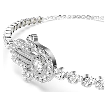 Subtle 手鏈, 手, 白色, 鍍白金色 - Swarovski, 5632065