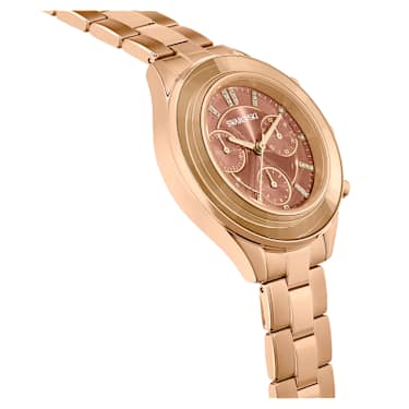 Octea Lux Sport watch, Swiss Made, Metal bracelet, Brown, Gold-tone finish - Swarovski, 5632472