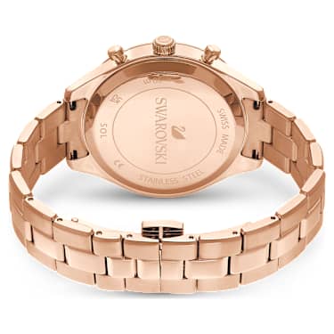 Montre Octea Lux Sport, Fabriqué en Suisse, Bracelet en métal, Rouge, Finition or rose - Swarovski, 5632475