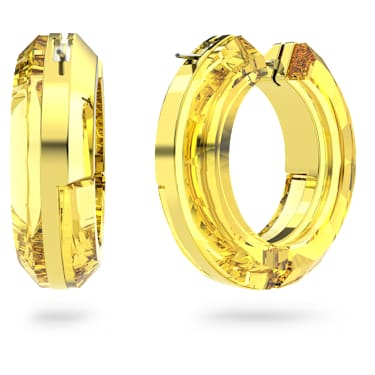 Anneaux d'oreilles Lucent, Pièce d'exception, Forme ronde, Jaunes - Swarovski, 5633435