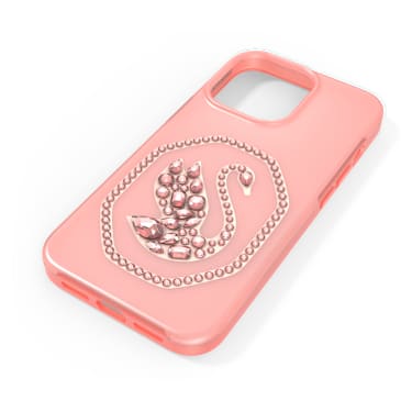 Ovitek za mobilni telefon, Labod, iPhone® 13, Bledo roza - Swarovski, 5633712