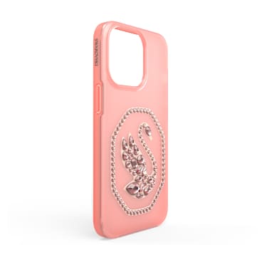 Ovitek za mobilni telefon, Labod, iPhone® 13, Bledo roza - Swarovski, 5633712