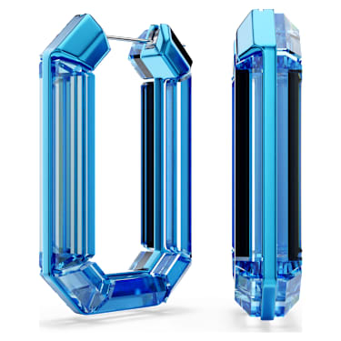Lucent ต่างหูแบบห่วง, Statement ทรงแปดเหลี่ยม, น้ำเงิน - Swarovski, 5633950