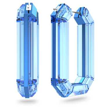 Lucent ต่างหูแบบห่วง, Statement ทรงแปดเหลี่ยม, น้ำเงิน - Swarovski, 5633950