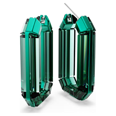 Lucent karika fülbevaló, Statement, Nyolcszög alakú, Zöld - Swarovski, 5633953
