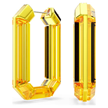 Cercei rotunzi Lucent, Statement, Formă octogonală, Galbeni - Swarovski, 5633954