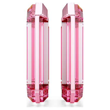 Lucent hoop earrings, Statement, Octagon shape, Pink - Swarovski, 5633955