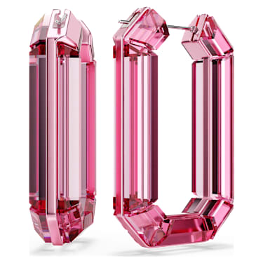 Orecchini a cerchio Lucent, Statement, Forma ottagonale, Rosa - Swarovski, 5633955