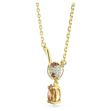 Obesek Cariti, Sladoled iz rdečega fižola, Večbarven, PVD zlatega odtenka - Swarovski, 5634333