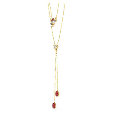 Cariti 项链, 套装 (2), 红豆冰, 红色, 镀金色调 - Swarovski, 5634700