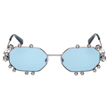 Lunettes de soleil Etroit Forme octogonale SK0376 20V Bleu Swarovski