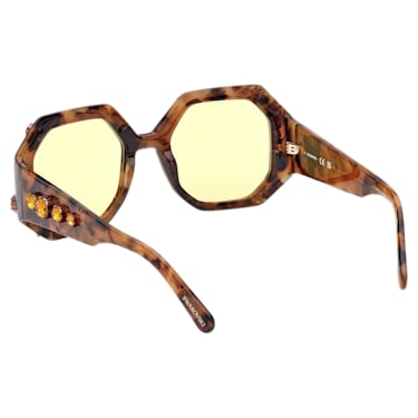 Sunglasses, Oversized, Octagon shape, SK0375 52G, Brown - Swarovski, 5634748